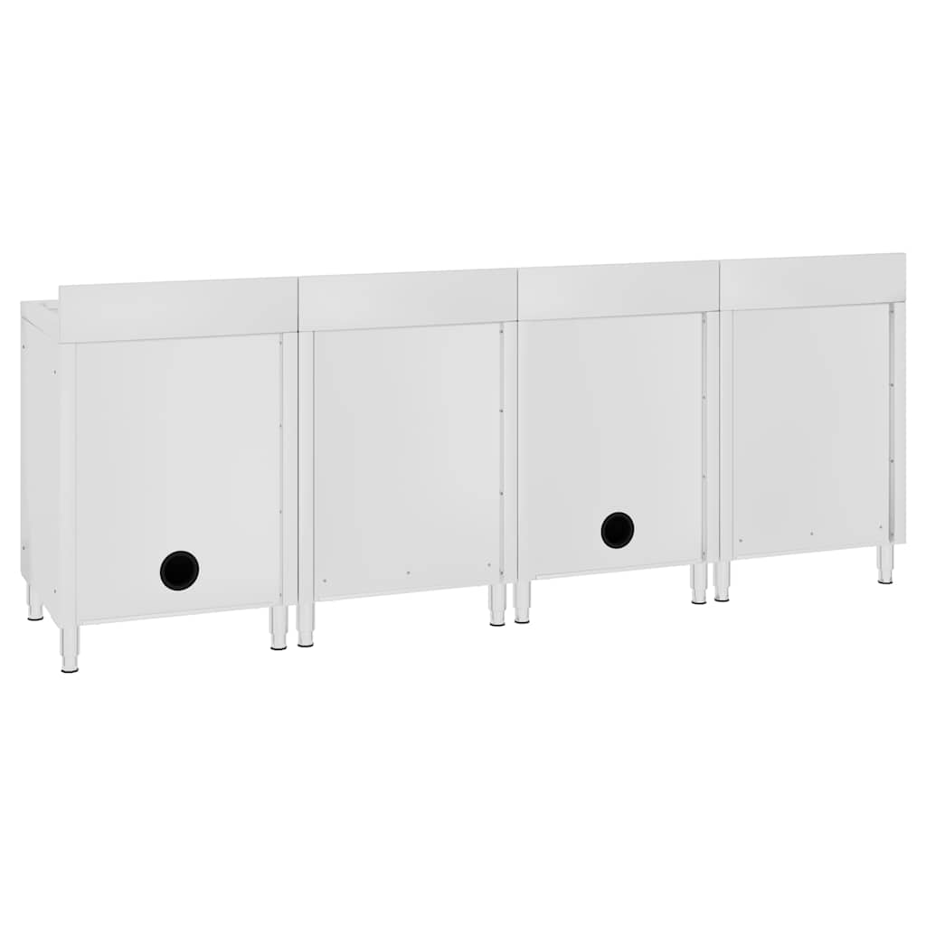 kommerciel køkkenvask med skab 240x60x96 cm rustfrit stål