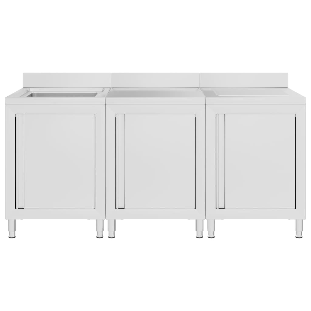 kommerciel køkkenvask med skab 180x60x96 cm rustfrit stål