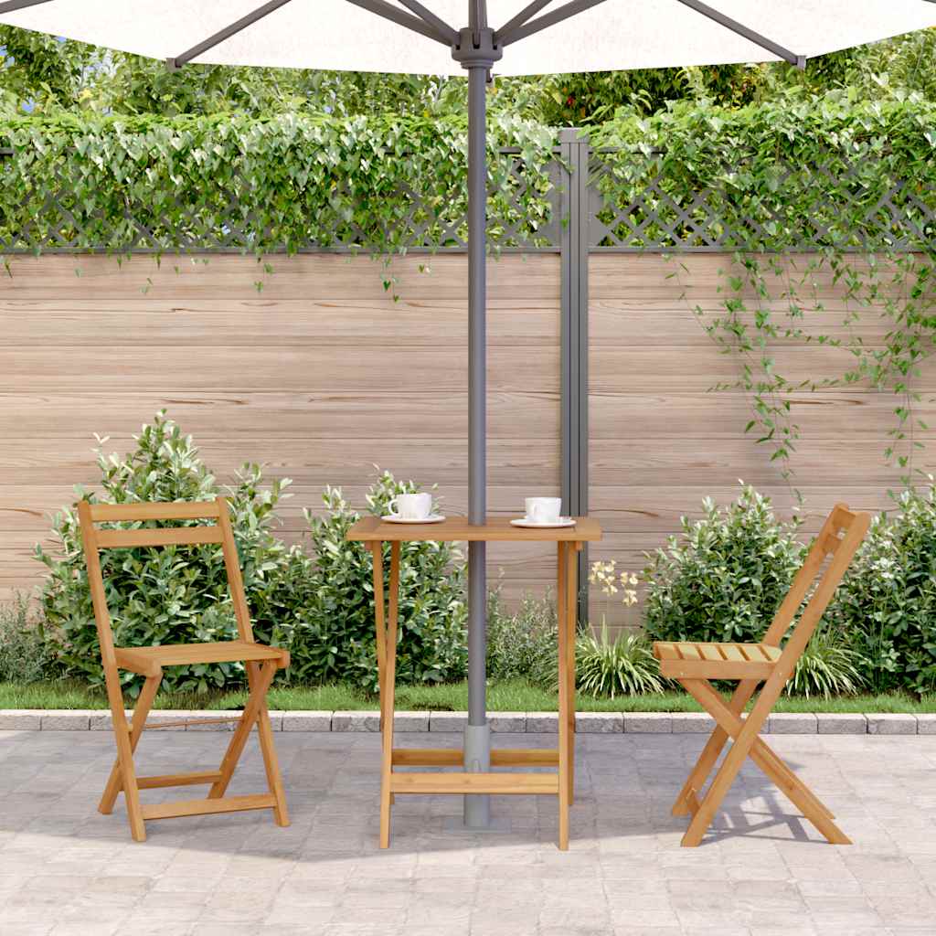 foldbart havebord 60x60x75 cm massivt akacietræ