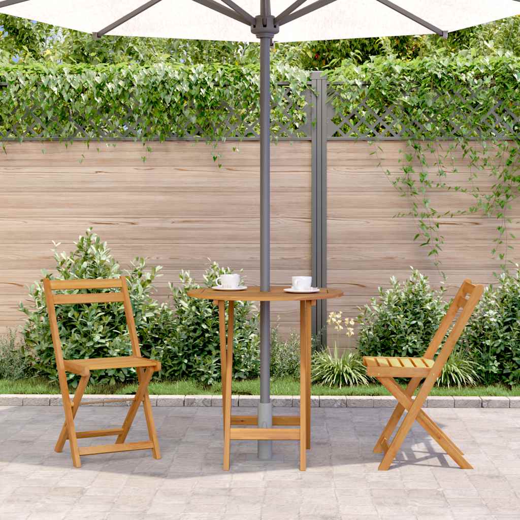 foldbart havebord 70 cm massivt akacietræ