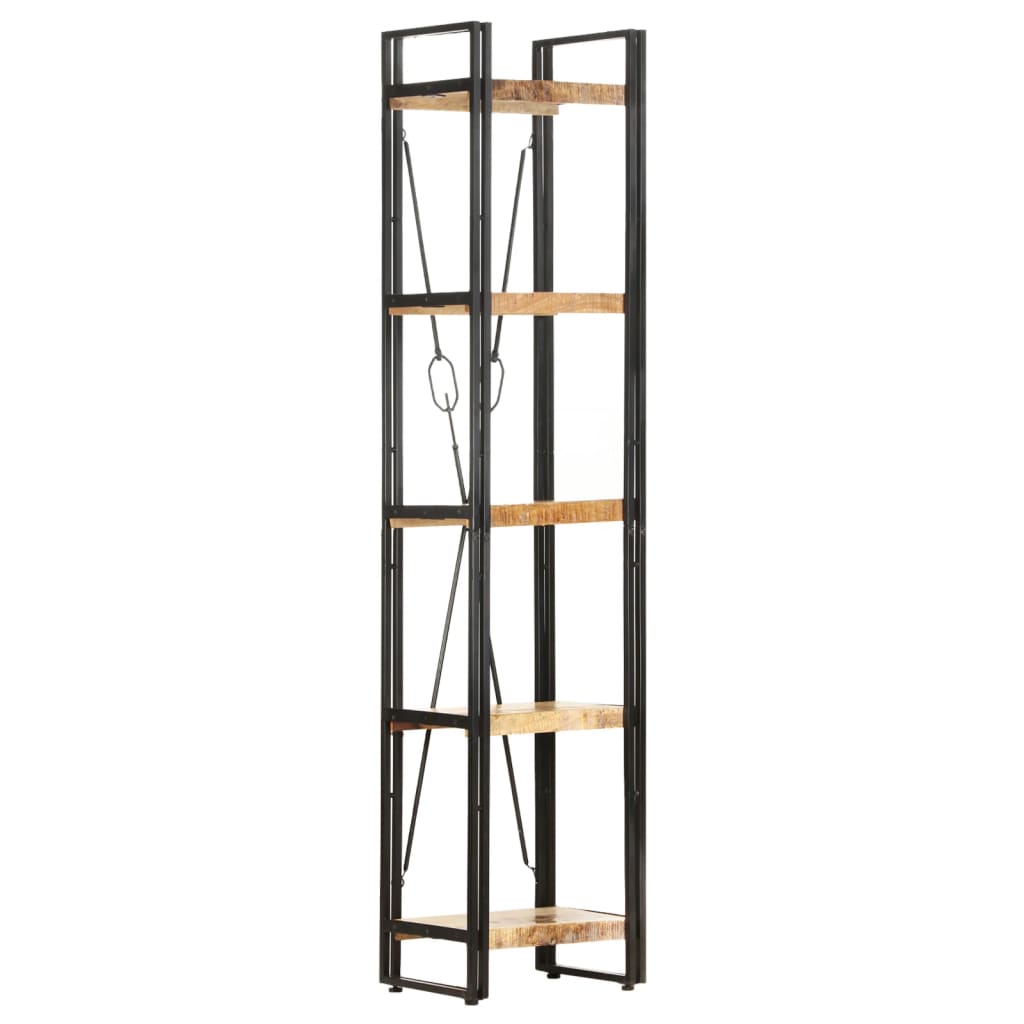 bogreol med 5 hylder 40x30x180 cm massivt mangotræ