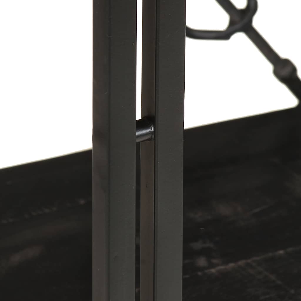 bogreol m. 3 hylder 90x30x80 cm massivt mangotræ sort
