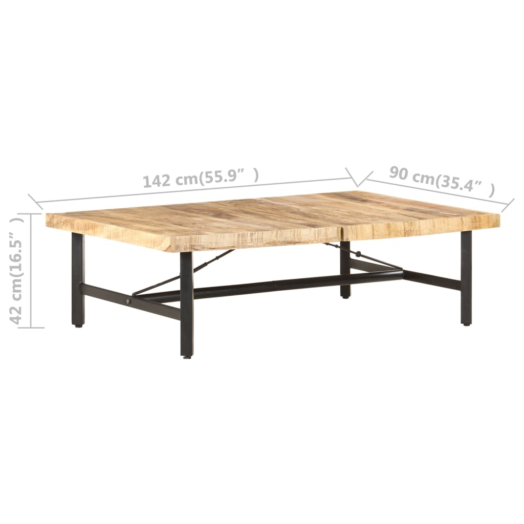 sofabord 142x90x42 cm massivt mangotræ