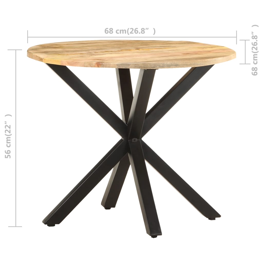 sidebord 68x68x56 cm massivt mangotræ