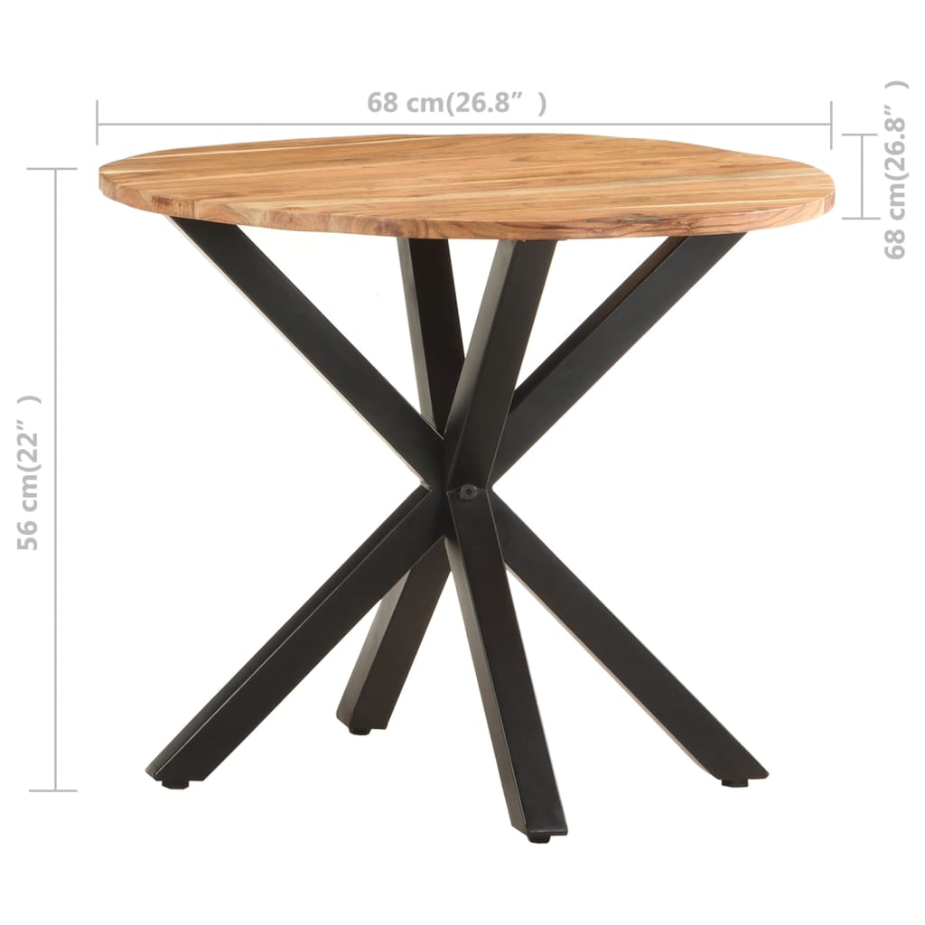 sidebord 68x68x56 cm massivt akacietræ