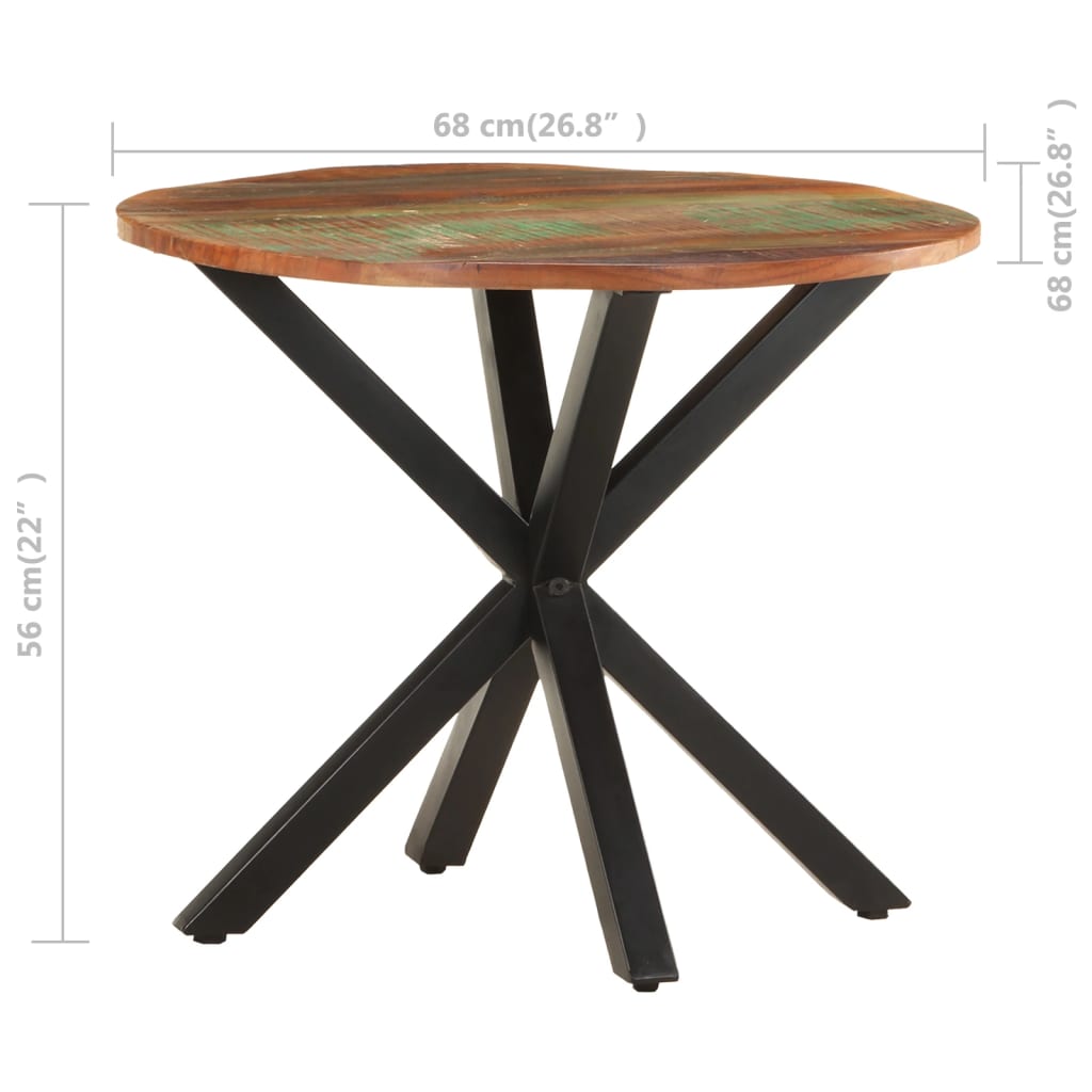 sidebord 68x68x56 cm massivt genbrugstræ