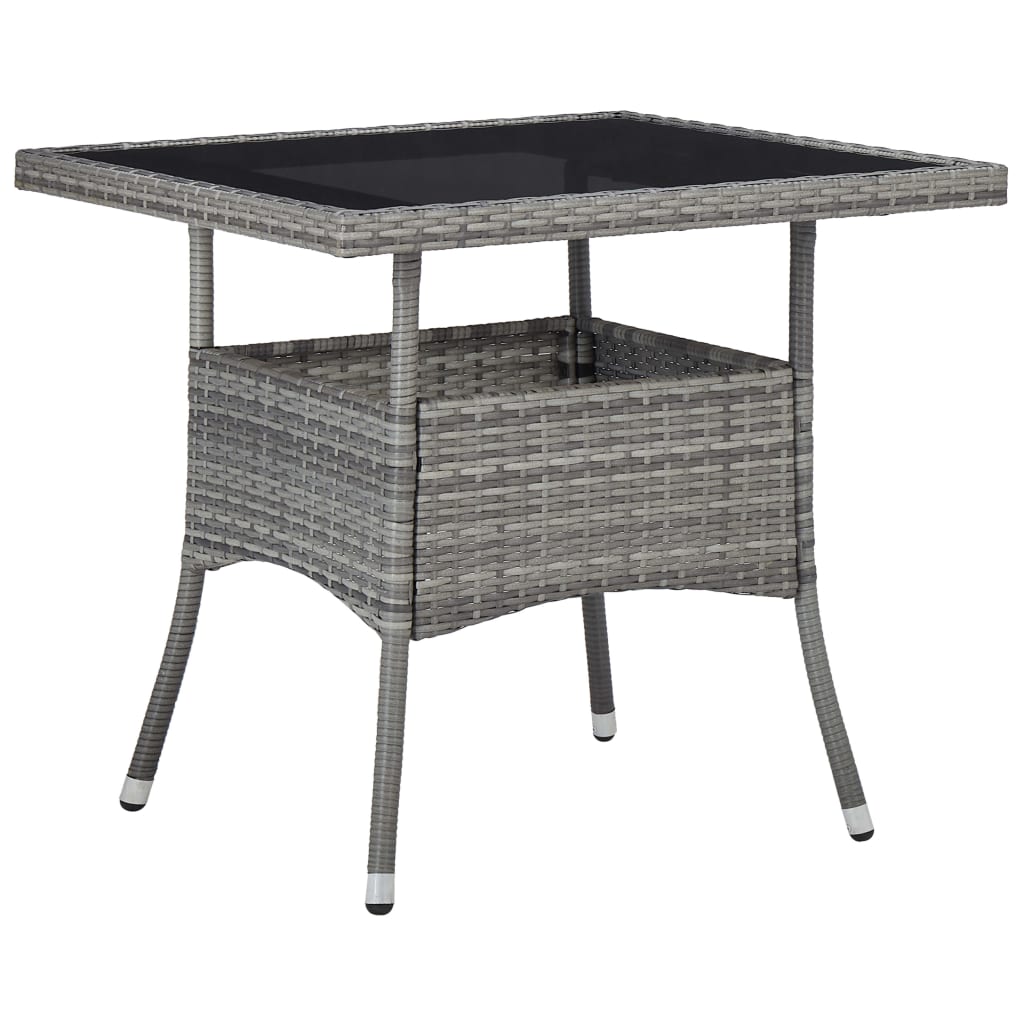 spisebordssæt til haven 3 dele polyrattan og glas