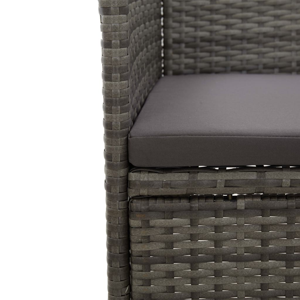 spisebordssæt til haven 3 dele polyrattan og glas