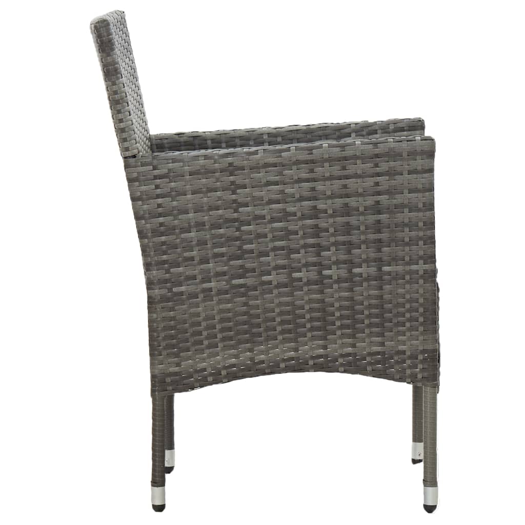 spisebordssæt til haven 3 dele polyrattan og glas