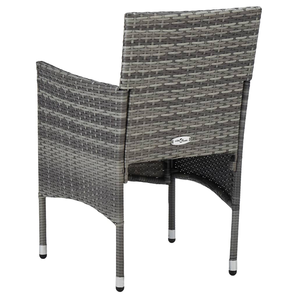 spisebordssæt til haven 3 dele polyrattan og glas