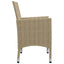 spisebordssæt til haven 3 dele polyrattan og glas beige