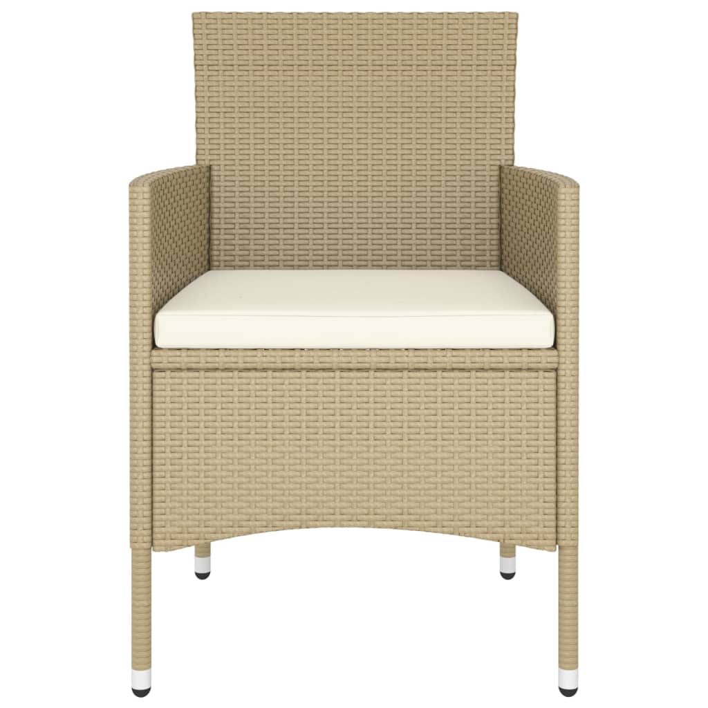 spisebordssæt til haven 5 dele polyrattan beige