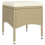 spisebordssæt til haven 5 dele polyrattan beige