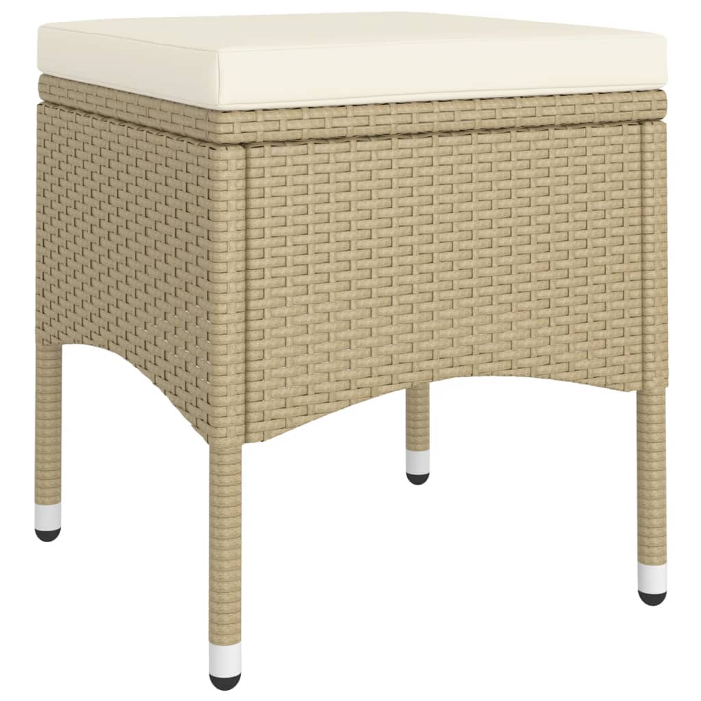 spisebordssæt til haven 5 dele polyrattan beige