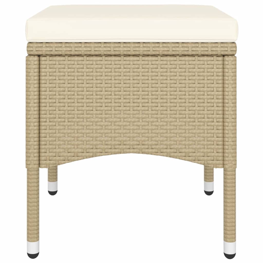 spisebordssæt til haven 5 dele polyrattan beige