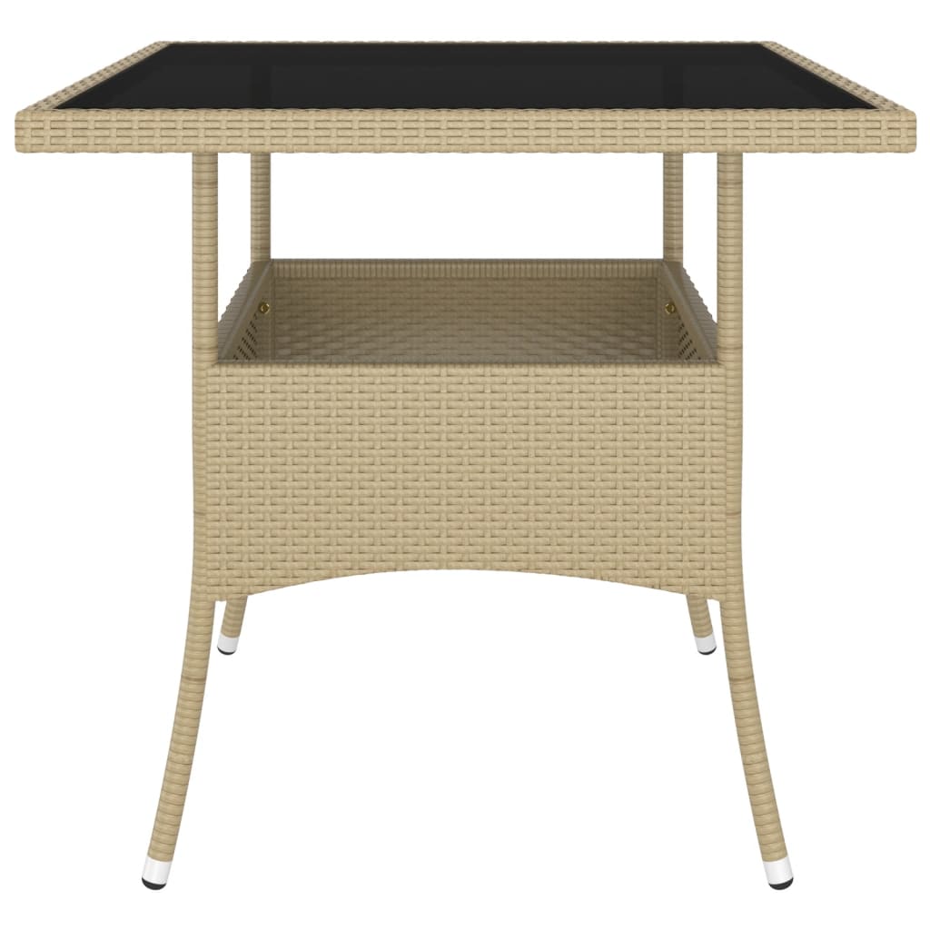 spisebordssæt til haven 5 dele polyrattan beige