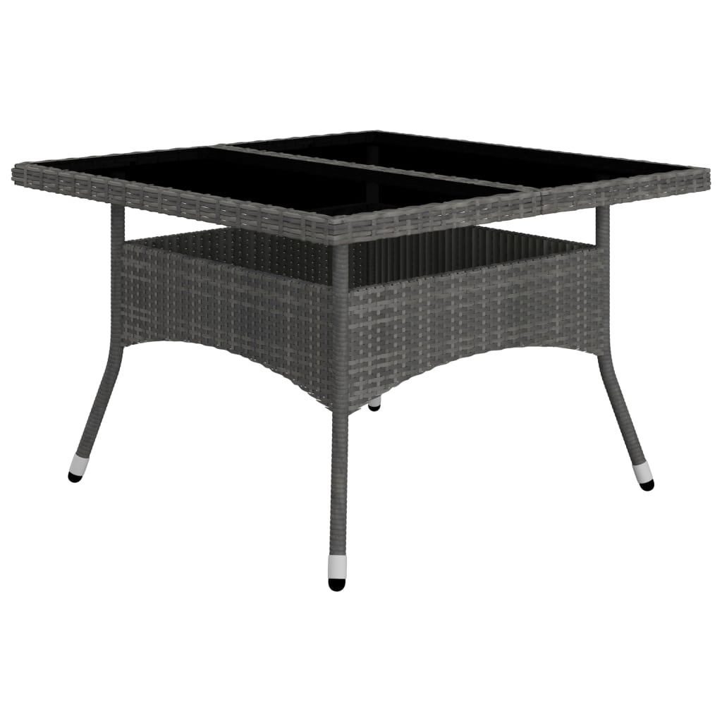 spisebordssæt til haven 9 dele polyrattan og glas grå