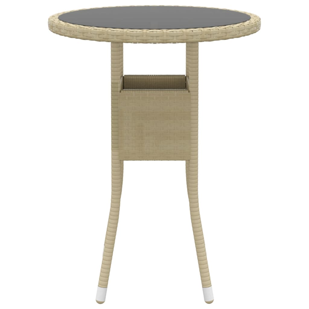 spisebordssæt til haven 3 dele polyrattan beige