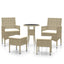 loungesæt til haven 5 dele polyrattan beige