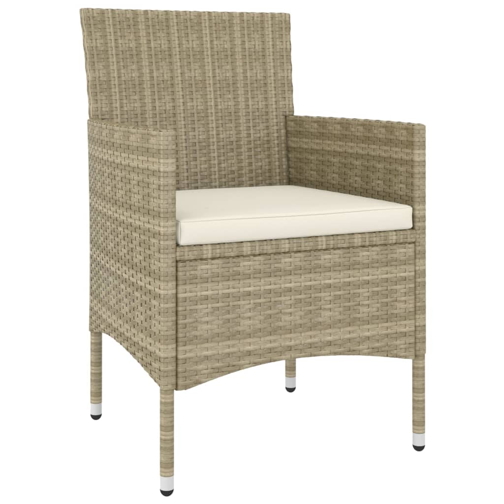 loungesæt til haven 5 dele polyrattan beige