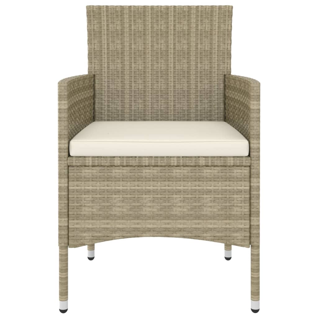 loungesæt til haven 5 dele polyrattan beige