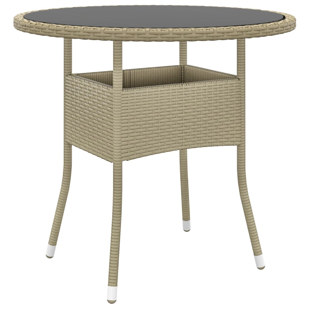 spisebordssæt til haven 3 dele polyrattan beige