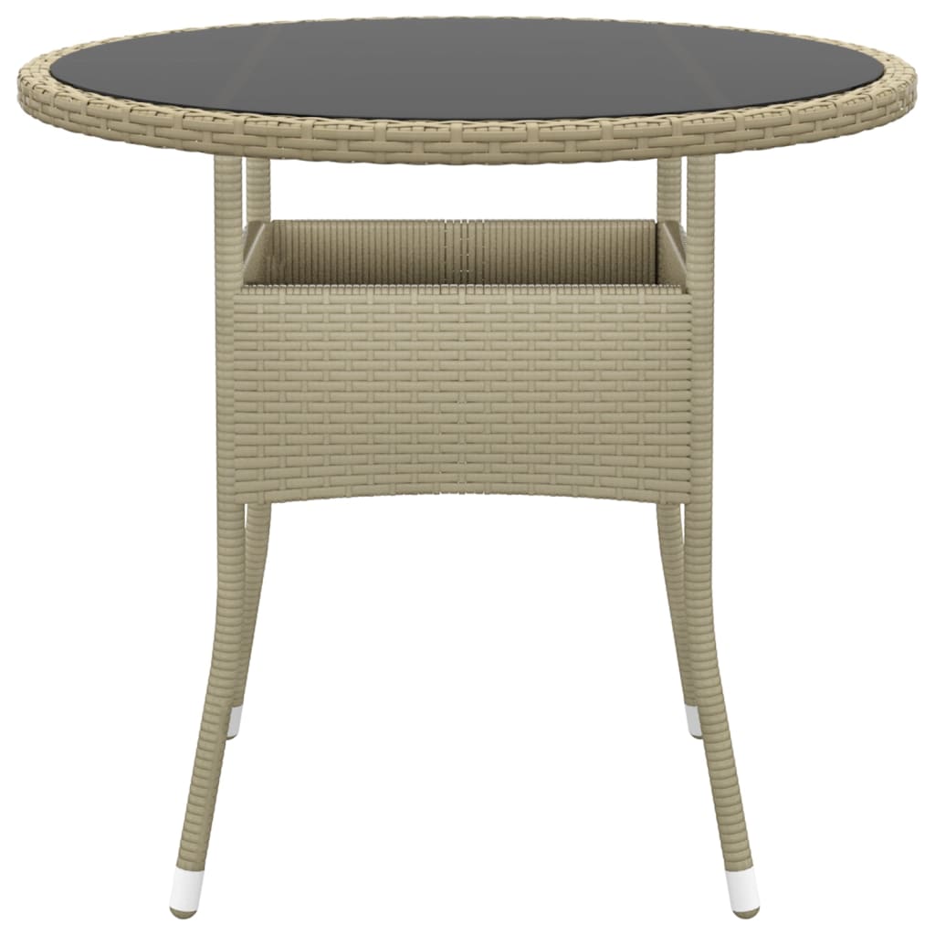 spisebordssæt til haven 3 dele polyrattan beige