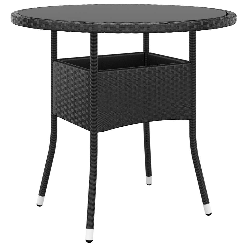 spisebordssæt til haven 5 dele polyrattan sort