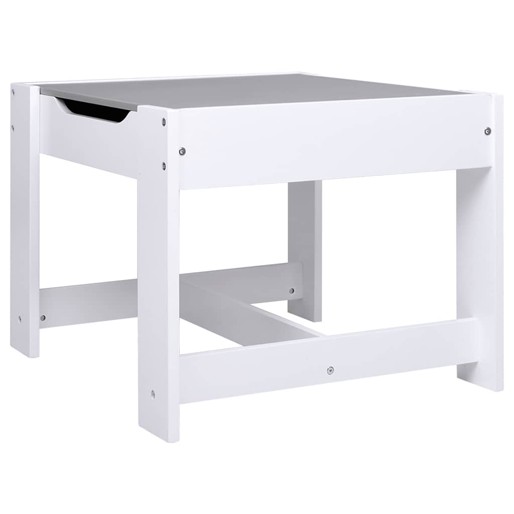børnebord med 2 stole MDF hvid