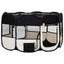 foldbar hundegård med bæretaske 145x145x61 cm sort