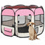 foldbar hundegård med bæretaske 90x90x58 cm pink