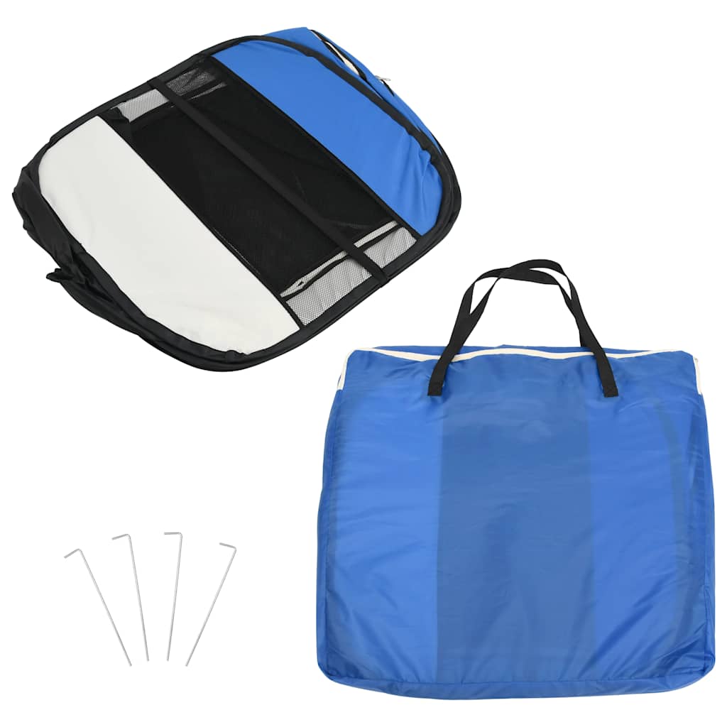 foldbar hundegård med bæretaske 90x90x58 cm blå