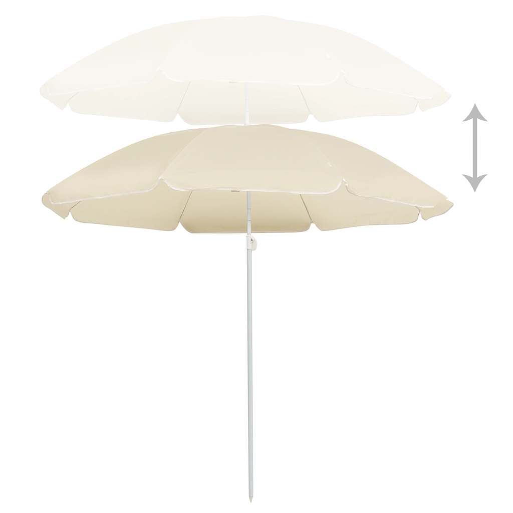 parasol 180 cm stålstang sandfarvet