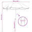 parasol 180 cm stålstang antracitgrå