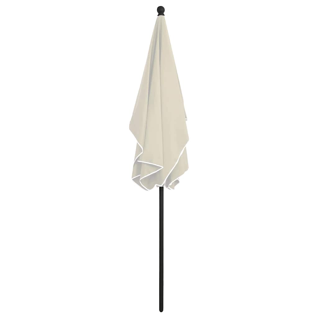 parasol med stang 210x140 cm sandfarvet