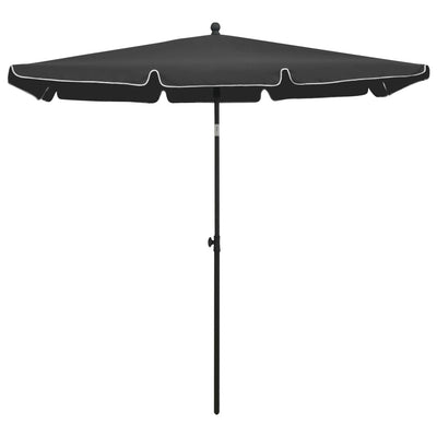 parasol med stang 210x140 cm antracitgrå