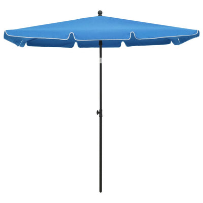 parasol med stang 210x140 cm azurblå