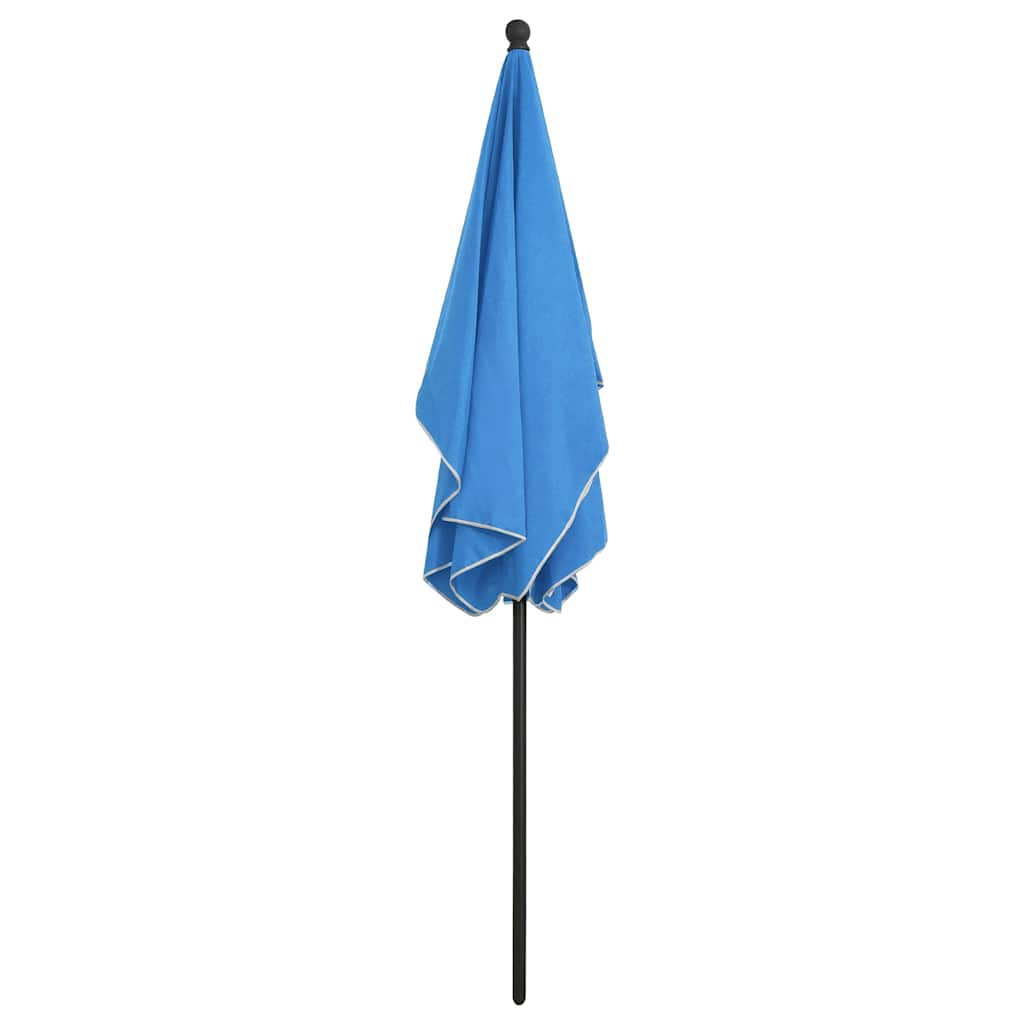 parasol med stang 210x140 cm azurblå
