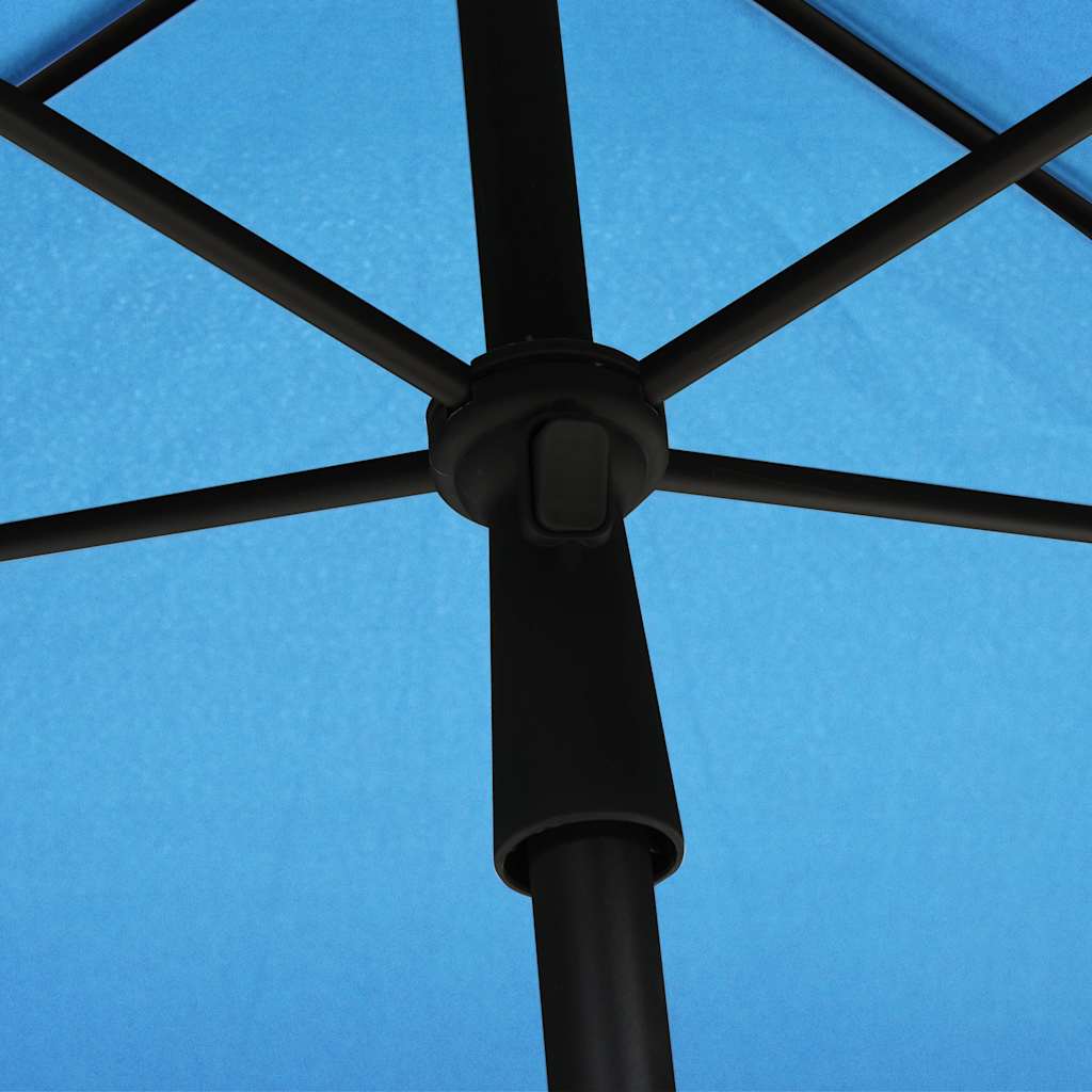 parasol med stang 210x140 cm azurblå