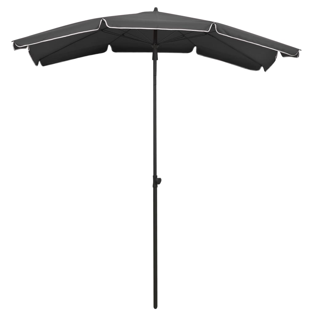 parasol med stang 200x130 cm antracitgrå