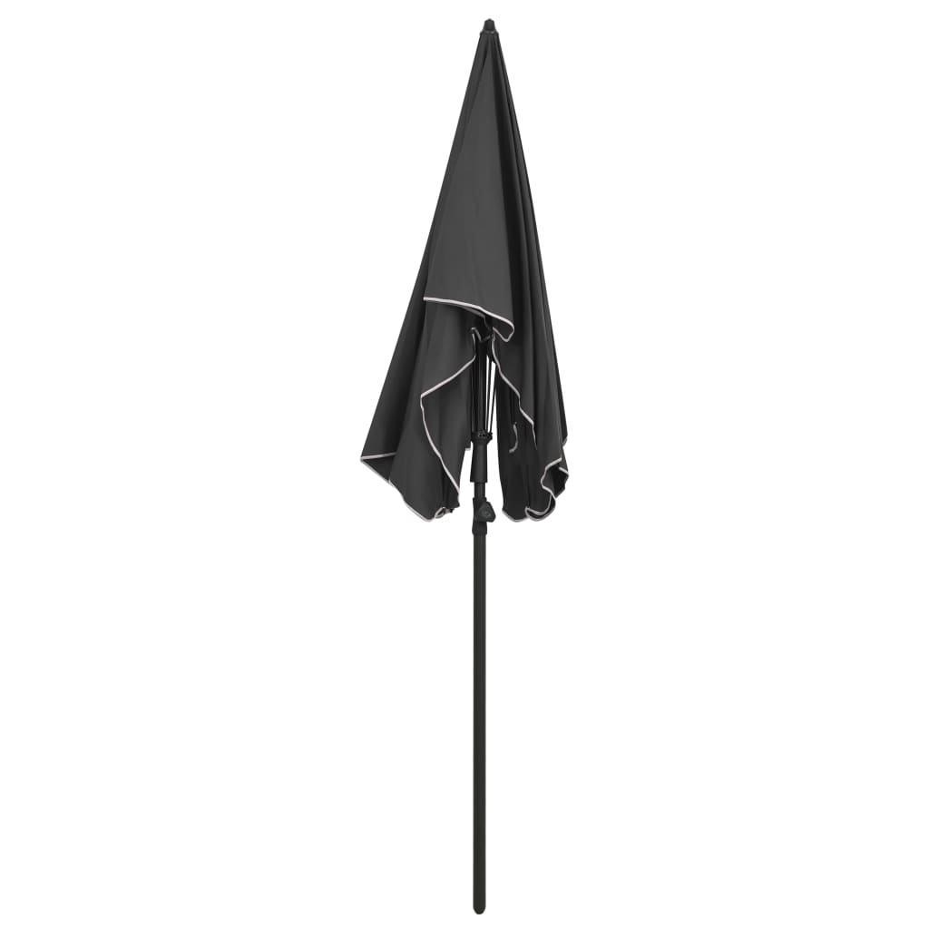 parasol med stang 200x130 cm antracitgrå