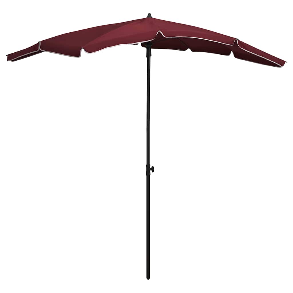 parasol med stang 200x130 cm bordeauxfarvet