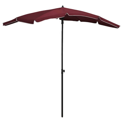 parasol med stang 200x130 cm bordeauxfarvet