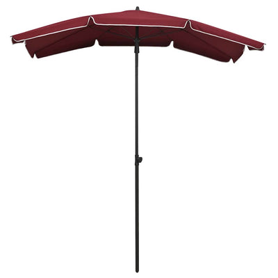 parasol med stang 200x130 cm bordeauxfarvet