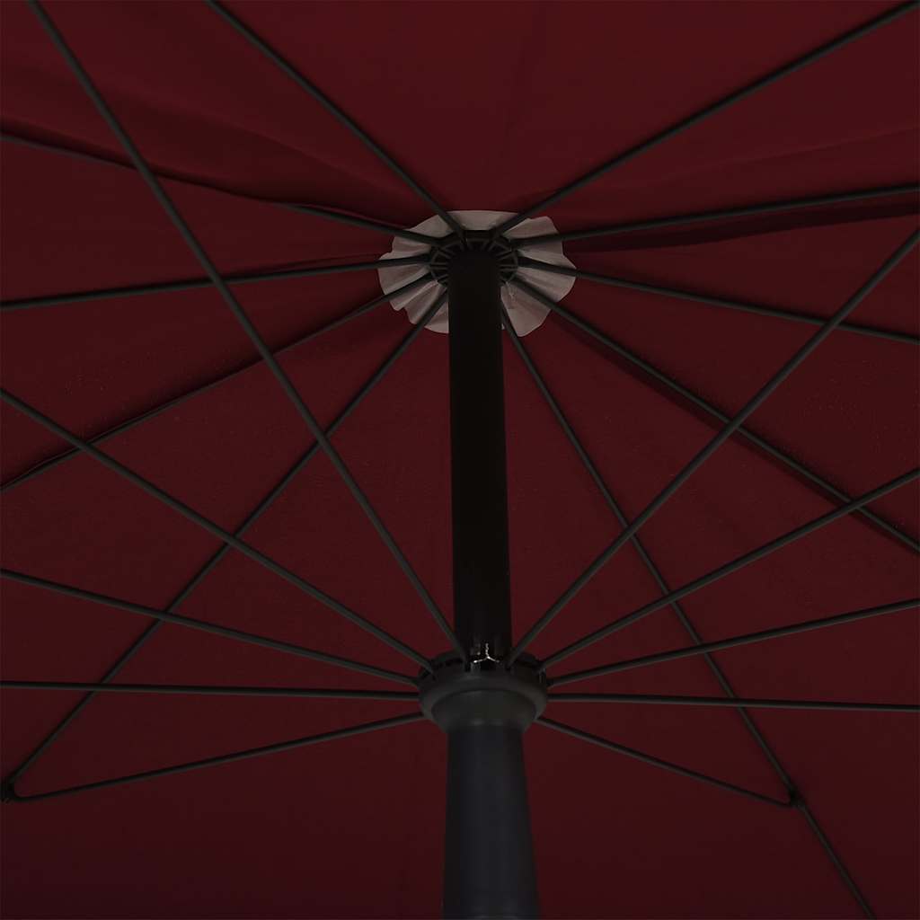 parasol med stang 200x130 cm bordeauxfarvet