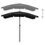 parasol med stang 200x130 cm sort
