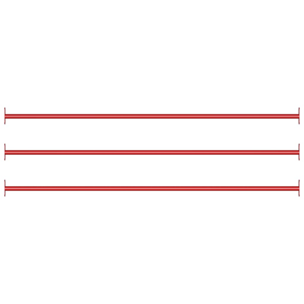 kolbøttestang 3 stk. 125 cm stål rød