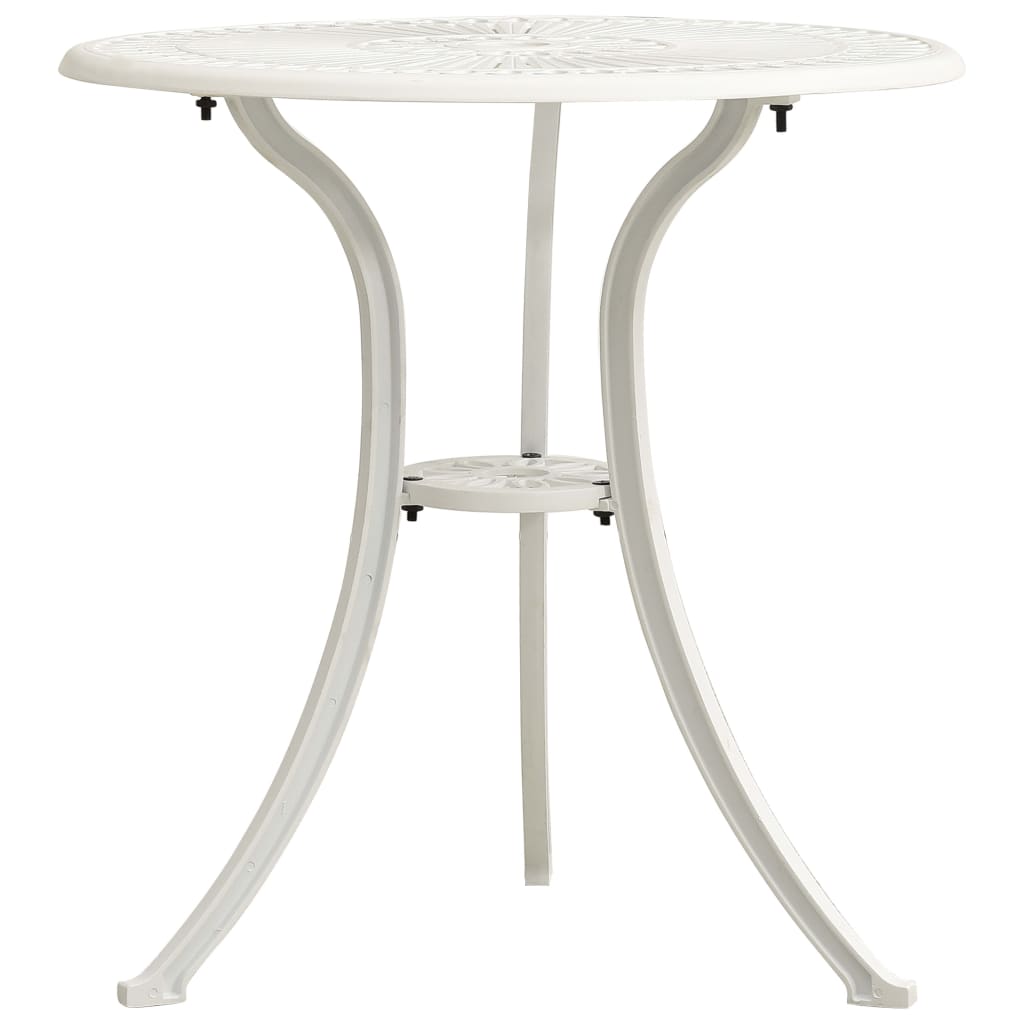 havebord 62x62x65 cm støbt aluminium hvid