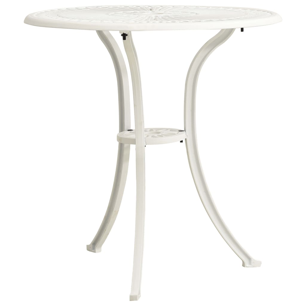havebord 62x62x65 cm støbt aluminium hvid