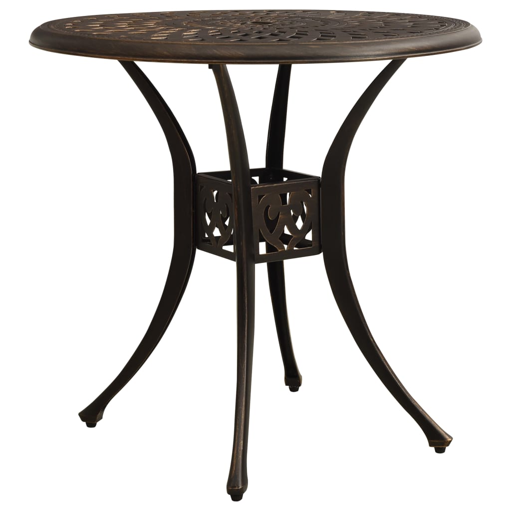 havebord 78x78x72 cm støbt aluminium bronzefarvet